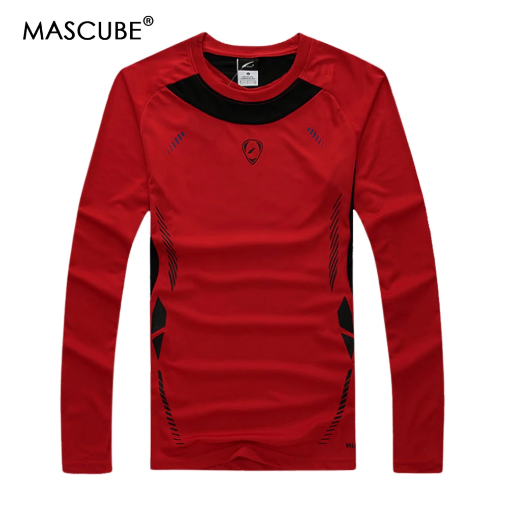 Мужская футболка MASCUBE Спортивная с длинным рукавом для улицы homme быстросохнущая
