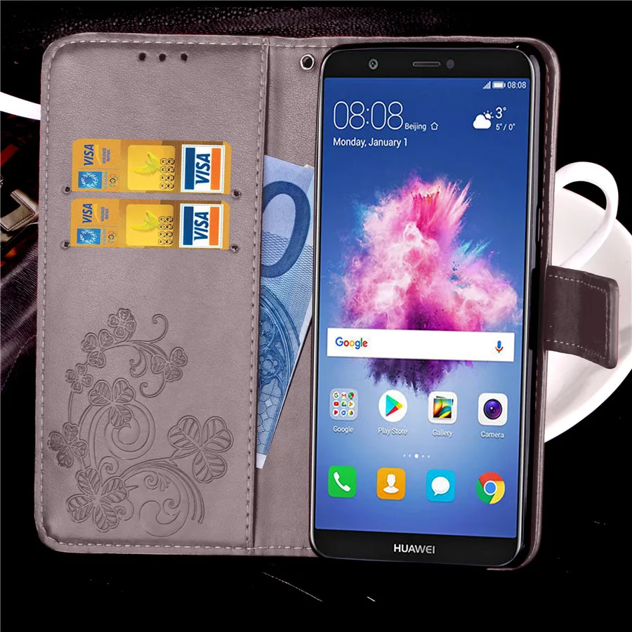 Смарт-чехол huawei P с откидной крышкой 5 65 дюймов цветочным узором Магнитный кошелек
