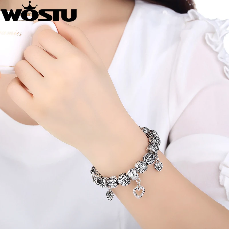 Роскошный посеребренный браслет Aliexpress для женщин модные бусины сделай сам