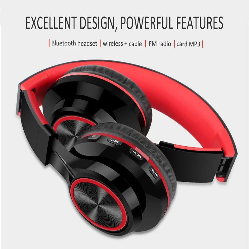 Беспроводные + Проводные Bluetooth наушники TF MP3 FM функция три в одном новая