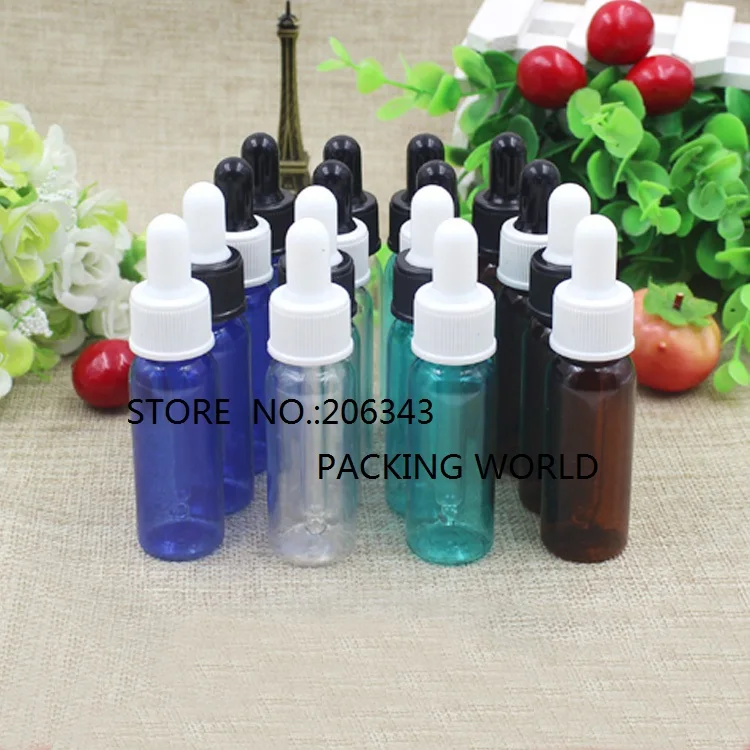 

20ml plastic PET bottle with plastic collar black white bulb plastic bottle dropper bottle