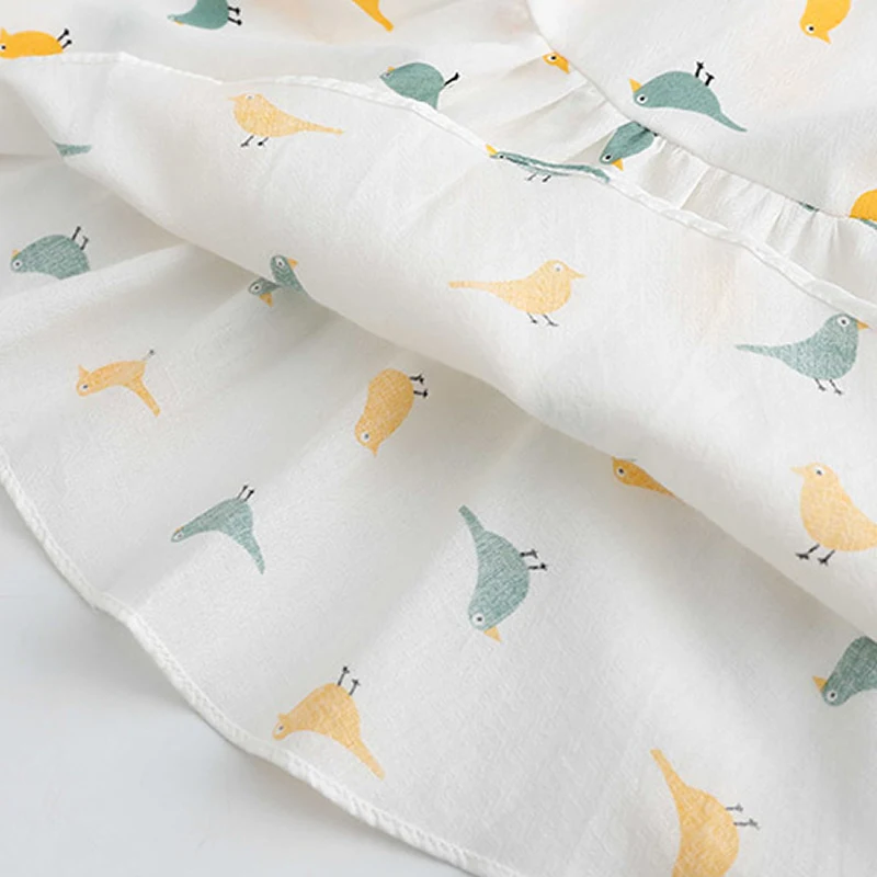 Милые блузки и рубашки с принтом птицы для девочек лето 2019 футболка короткими