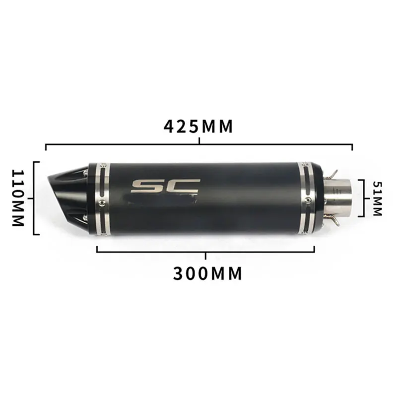 51 мм Akrapovic глушитель для мотоцикла DB Killer Pot Echappement Silencieux Moto Universel ER6N GY6 CRF 230 Z750