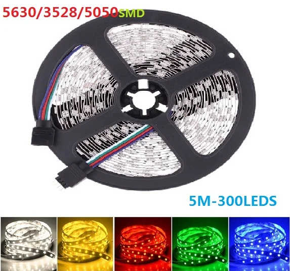 5 M гибкая матовая водоотталкивающая Светодиодные ленты света 5050 5630 3528 SMD ip65/не