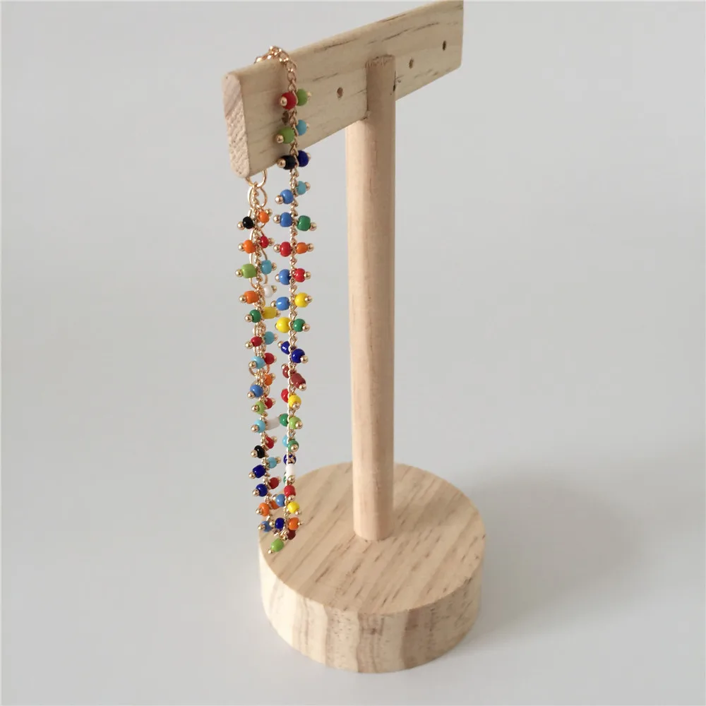 Женский ножной браслет с золотым покрытием и бусинами|Браслеты шармами| |