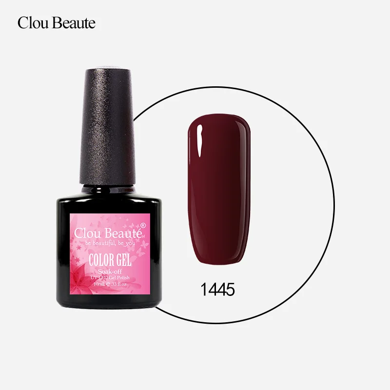 Clou Beaute, 10 мл, замачиваемый Гель-лак для ногтей, горячая Распродажа, телесные цвета, зеленый, розовый, красный лак для ногтей, Гель-лак для ногтей, долговечный дизайн ногтей - Цвет: 1445