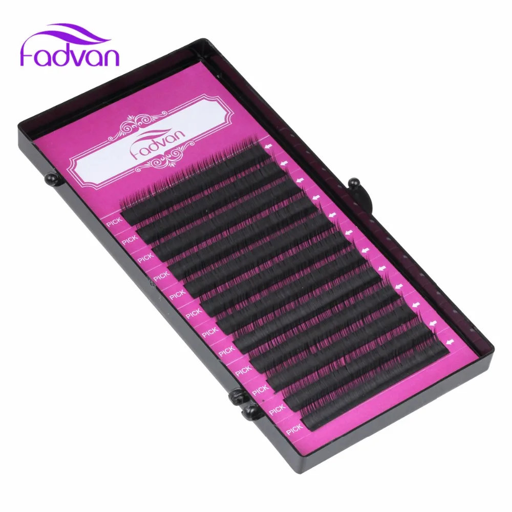 Fadvan наращивание шелковых ресниц Индивидуальные Накладные ресницы J/BC/D Curl