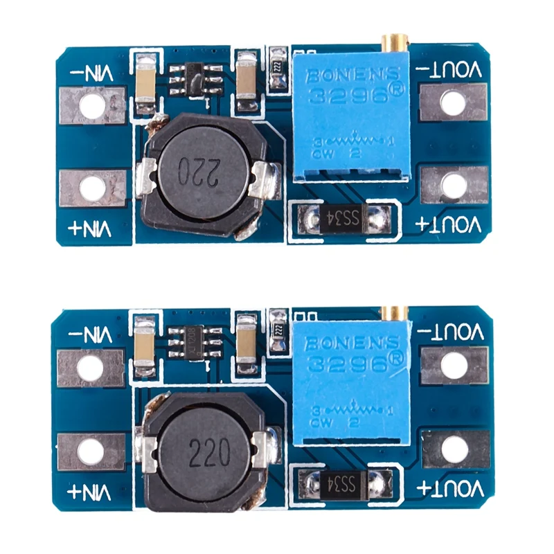 2 шт. MT3608 DC Регулируемый повышающий преобразователь питания модуль для Arduino и