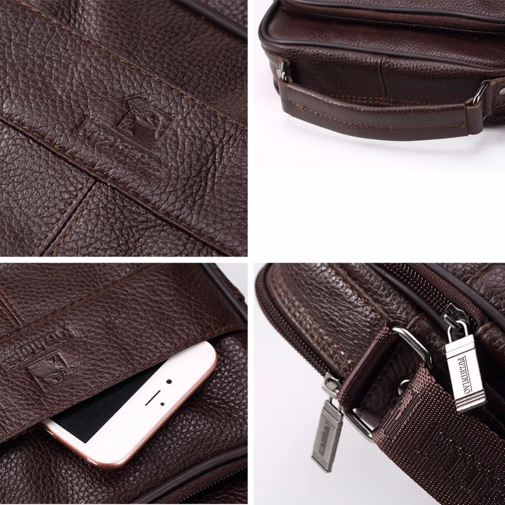 FUZHINIAO 2018 New Style Messenger Bags For Men High Quality Genuine Leather Handbags Business Casual Multifunction Shoulder Bag |