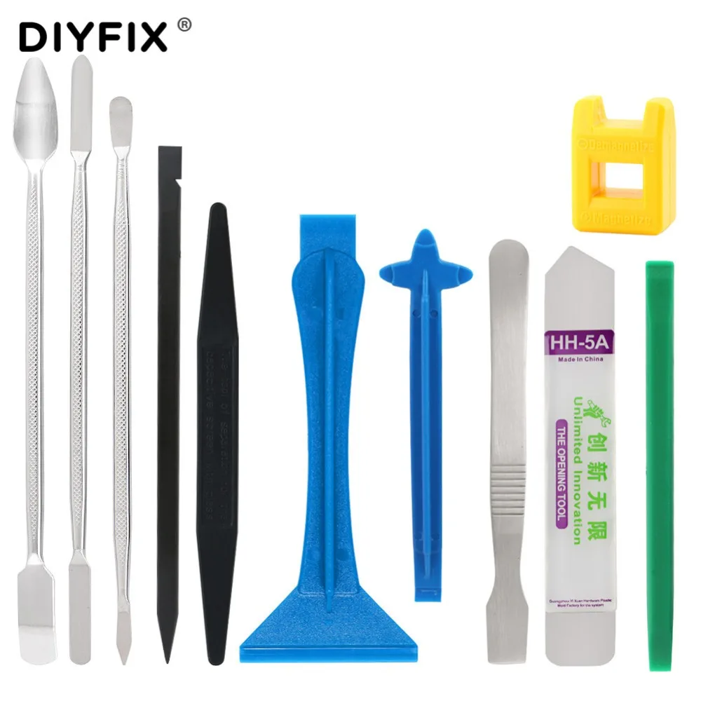DIYFIX 11 шт. набор инструментов для ремонта мобильного телефона набор металлических опор магнитный инструмент для iPhone планшетный компьютер инструменты для открывания