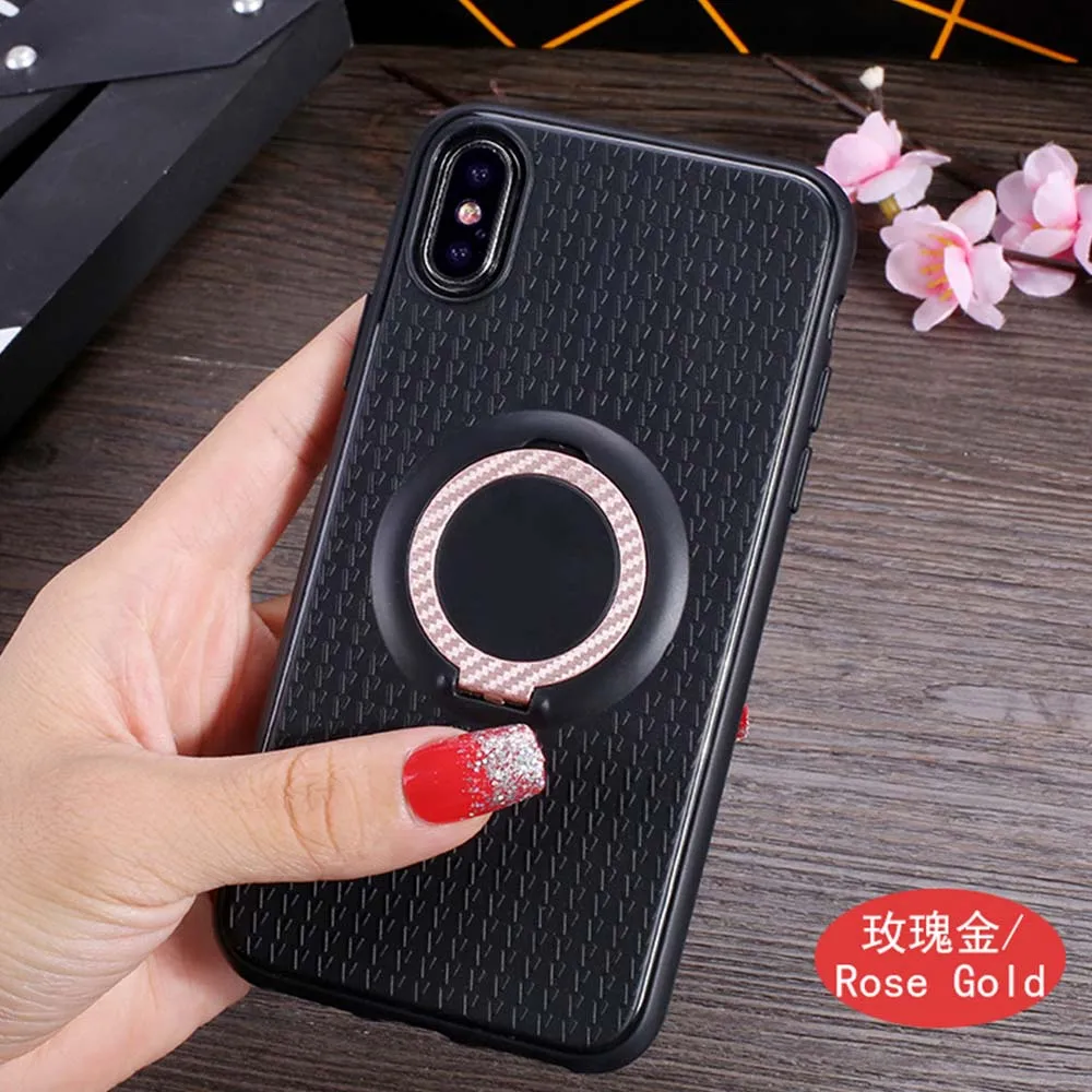 Rose Gold Магнитный чехол с кольцом для пальца для samsung Galaxy S7 край S8 S9 Plus Note 8 360 держатель подставка чехол для A3 A5 A7 A6 A8 плюс - Цвет: Rose Gold