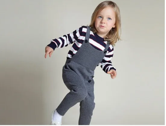 Новинка 2017 детские комбинезоны Хлопковые вязаные штаны-шаровары для мальчиков и