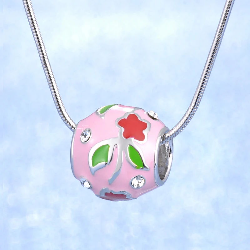 Trendy 925 Sterling Silver Flowers And Plants Pattern Charm Top Quality Beautiful Enamel Beads For Jewelry Making DIY | Украшения и
