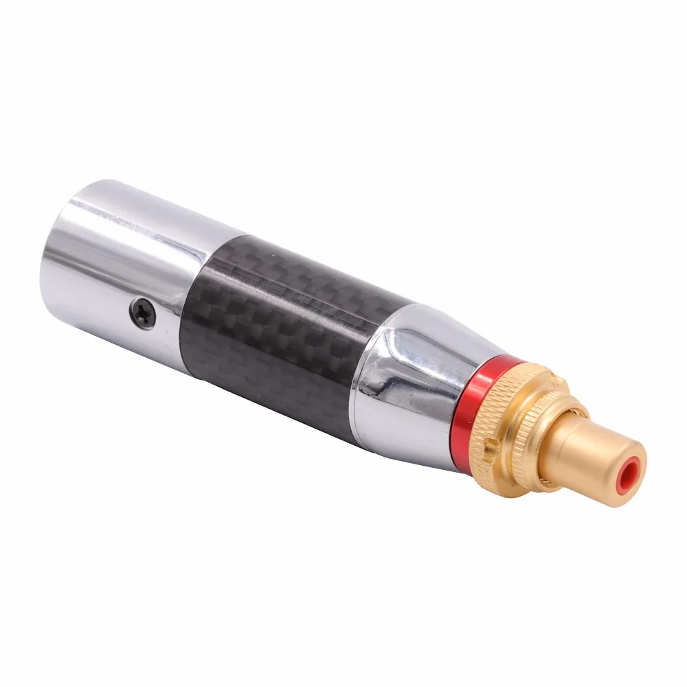 3Pin Женский Мужской баланс XLR на Женский RCA конвертер разъем Hifi аудио штекер Адаптер углеродное волокно позолоченный латунный проводник