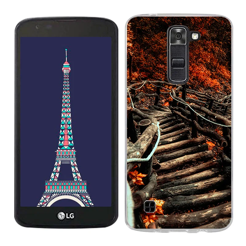 Shell For LG Tribute 5 / K7 Back Case Cover Scape Painted Cell Phone Cases for K330 Coque Transparent Funda | Мобильные телефоны и