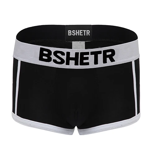 Бренд bshetr Мужское нижнее белье мужские сексуальные боксеры Cueca мягкие хлопковые трусы боксеры мужские трусы боксеры удобные мужские трусы - Цвет: Черный