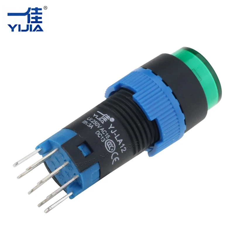 Серебряный контакт 12 мм поддерживаемая светящаяся Светодиодная лампа Push eight pins