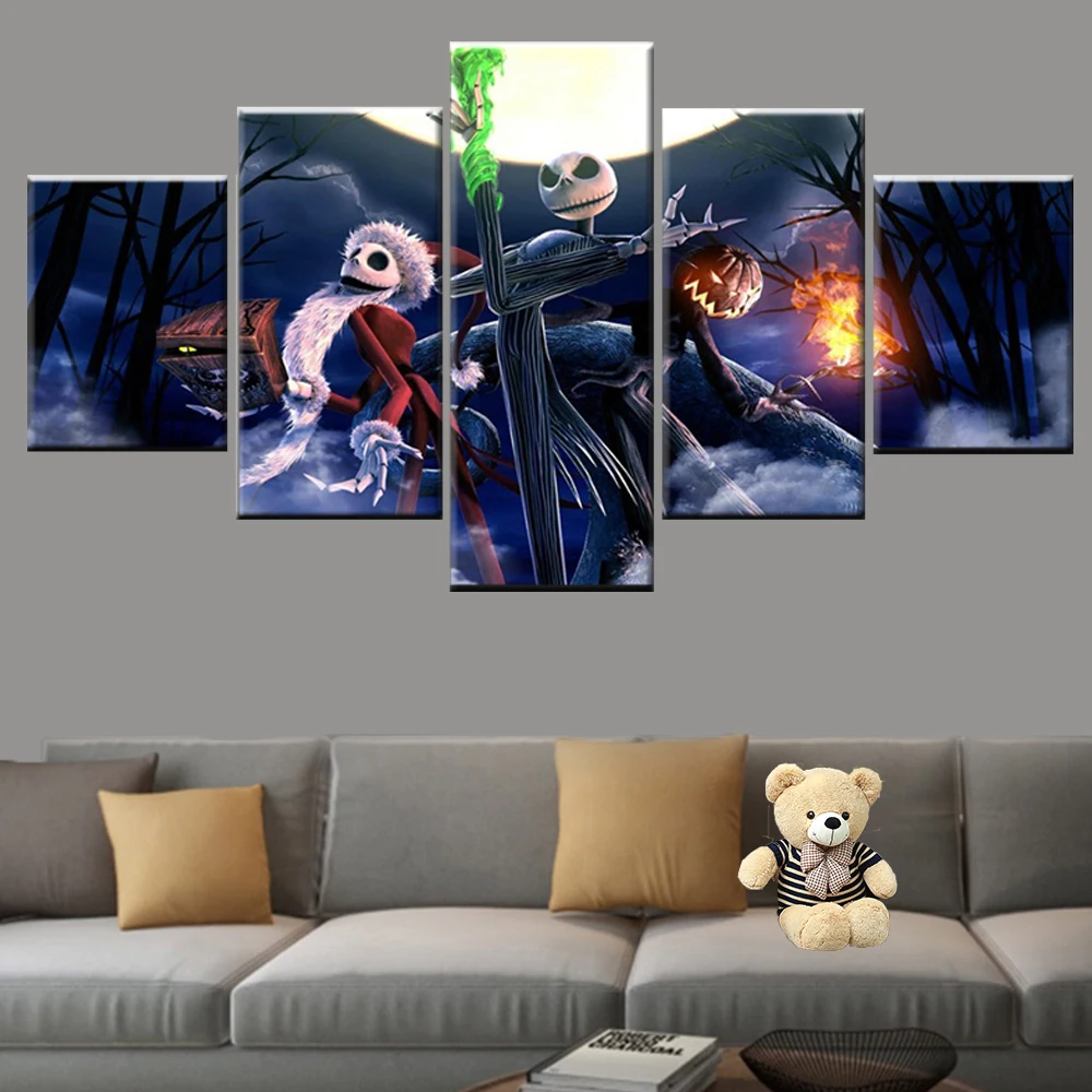 5 шт. картина из холста с изображением рождественского кошмара Современная HD