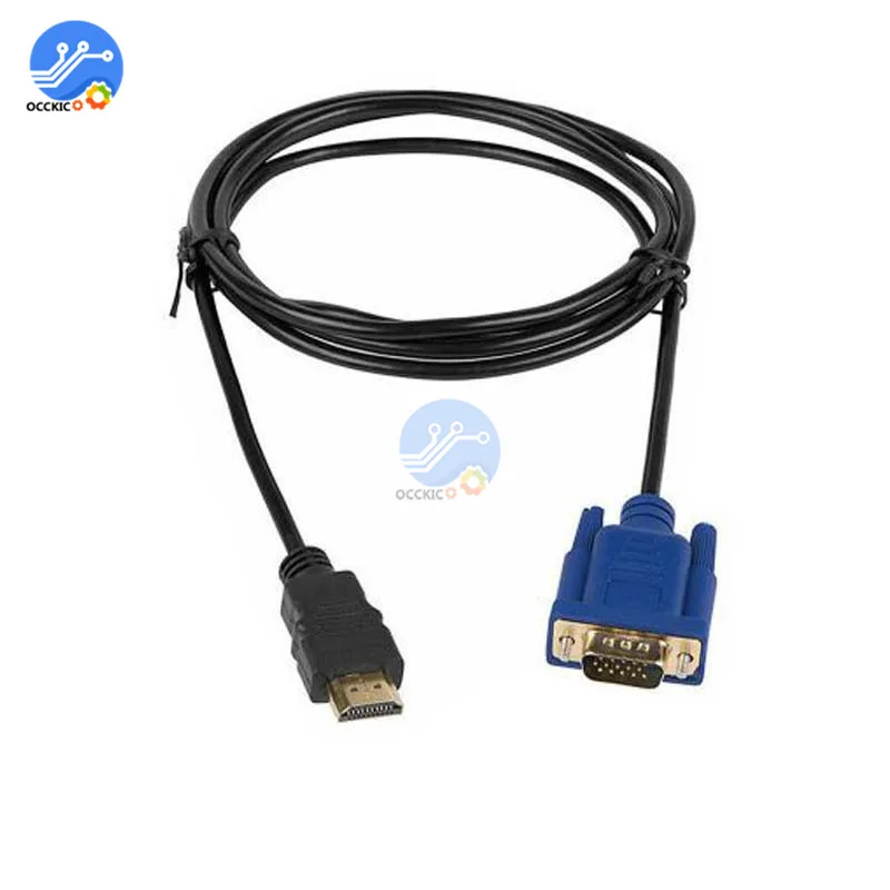 Кабель-преобразователь для HDMI-совместимый с VGA, аудиопреобразователь, переходник «штырь-гнездо», 10,2 Гбит/с, ПВХ, VGA на 1,8 м