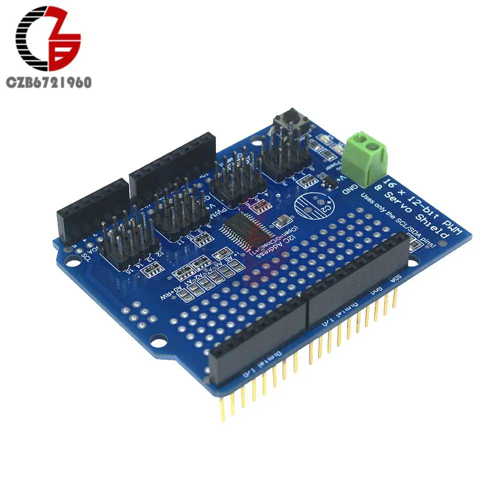 PCA9685 16 канальная 12 битная плата сервопривода PWM щит модуль драйвера двигателя