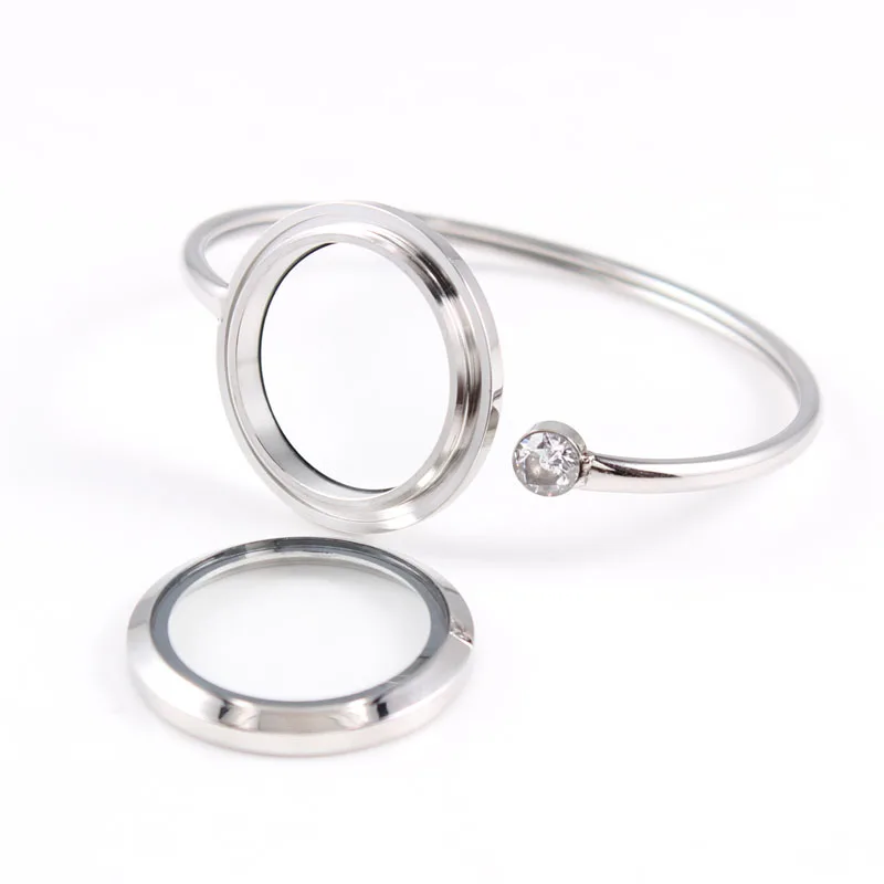 2017 Круглый Серебряный кулон из нержавеющей стали браслет 20 мм 25 30 Плавающий Шарм