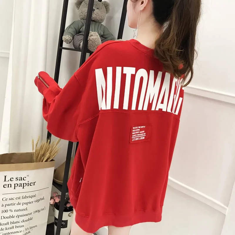 Толстовки женские весна осень модные простые тонкие Ulzzang Harajuku уличная Высококачественная мягкая Свободная Женская одежда шикарная Повседневная