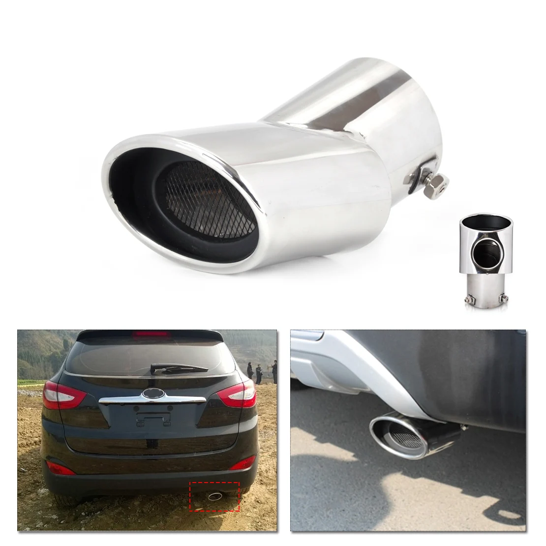 Выхлопная труба из хромированной нержавеющей стали DWCX для Hyundai ix35 Tucson 2010 2011 2012 2013