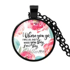 VILLWICE Библейская Подвеска со стихом, куда вы идете, я поеду, и где вы останетесь, я буду оставаться цитатой из Писания, ювелирное изделие, подарок христианской вере