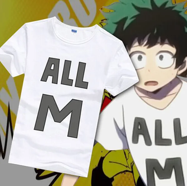 

С героями из мультфильма «Мой герой Академии Izuku Midoriya футболка Косплей Футболка Boku без герой Академии все м футболка с короткими рукавами