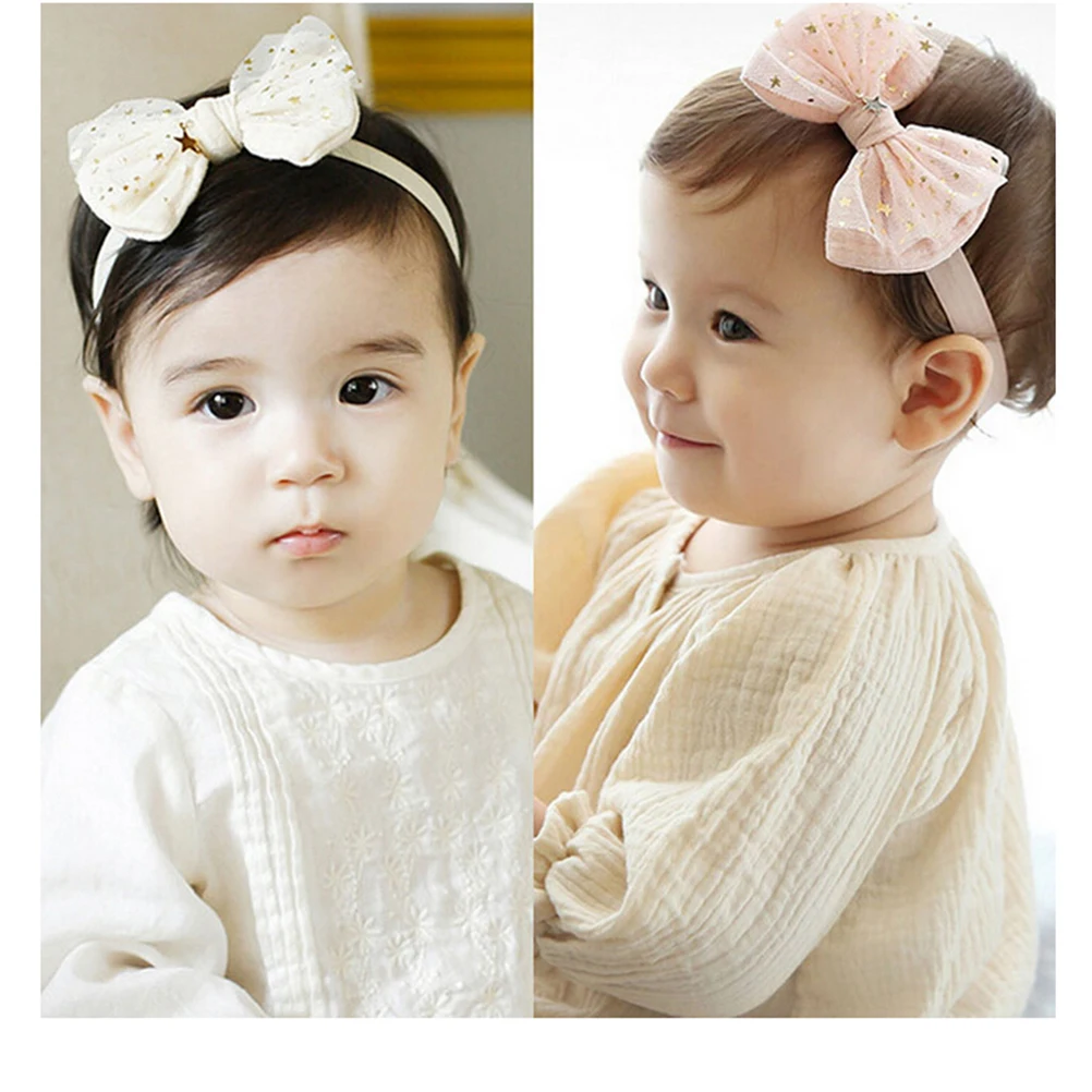 1Pc Pink White Kawaii Baby Girl Toddler Headwear Headband Accessories Dot Cotton Bowknot Hair Band Hot sale | Детская одежда и