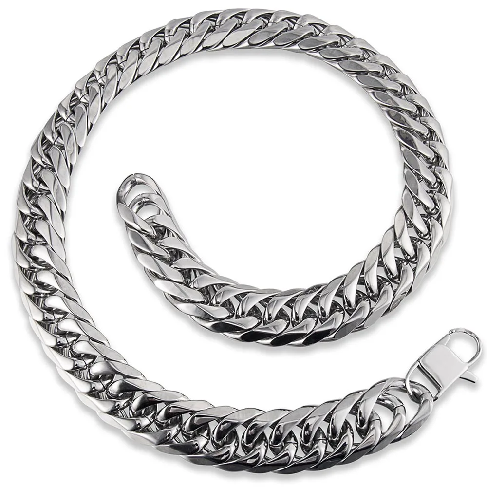 Fashion Huge Cuban Chains Men Hip Hop Necklace Jewelry Wholesale Thick Stainless Steel Heavy hiphop 15mm 61cm | Украшения и