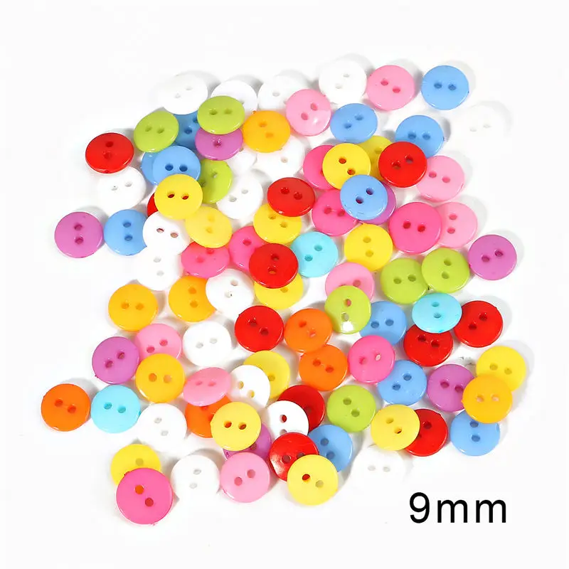 9x2mm 100pcs 6/9/10/11/12/15/20 мм), полировальная машинка для Цвета круглый смолы кнопки для шитья скрапбукинга ремесла одежда инструменты 2 отверстия DIY аксессуары для одежды - Цвет: 9x2mm 100pcs