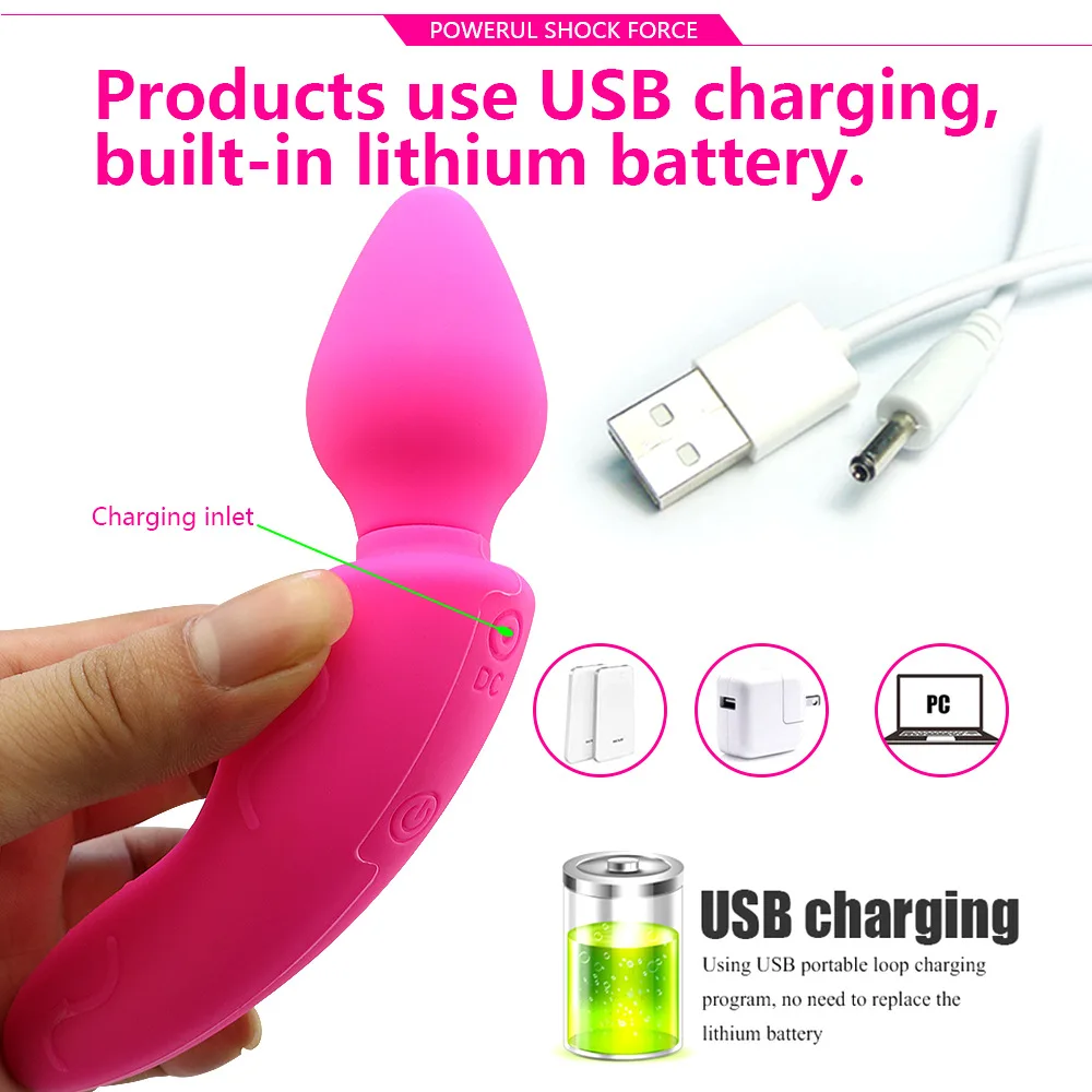 10 скоростей Анальная пробка вибратор зарядка через USB фаллоимитатор анальный