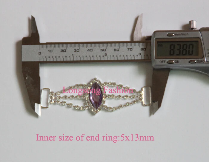 

Free Shipping Wholesale 40 pcs/lot 3.3'' 20 colors Rhinestone Connector For Swimming Wear Bikini Buckle Invitation RC002