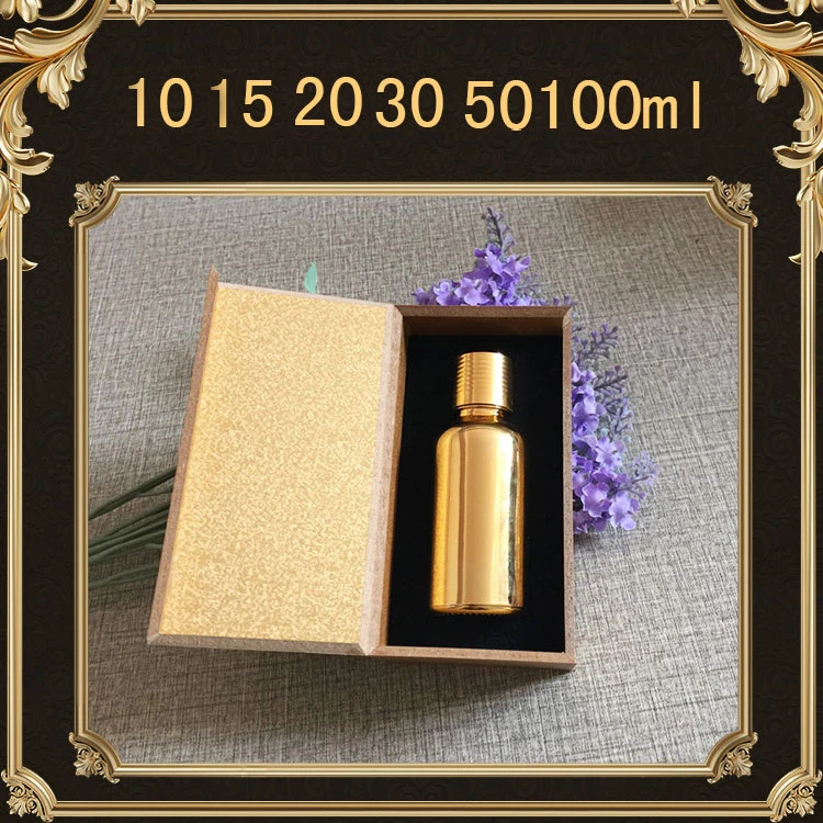 

2pcs 10ml 15ml 20ml 30ml 50ml 100ml Empty High Grade Gold Glass Bottle with Screw Cap Wooden Packing Box for Capsule Pill Powder