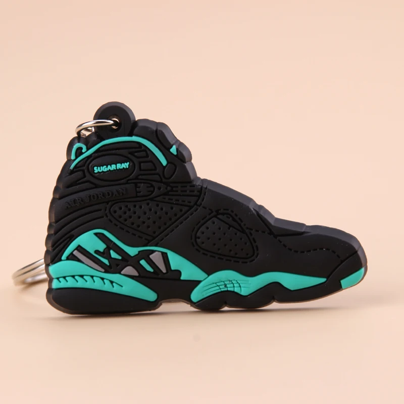 Picture Color6 Брелок Новые экзотические мини Jordan 8 ретро обуви ключевая цепь Для мужчин и Для женщин детские подарочные брелки на баскетбольных кроссовок ключ держатель Porte Clef - Цвет: Picture Color6