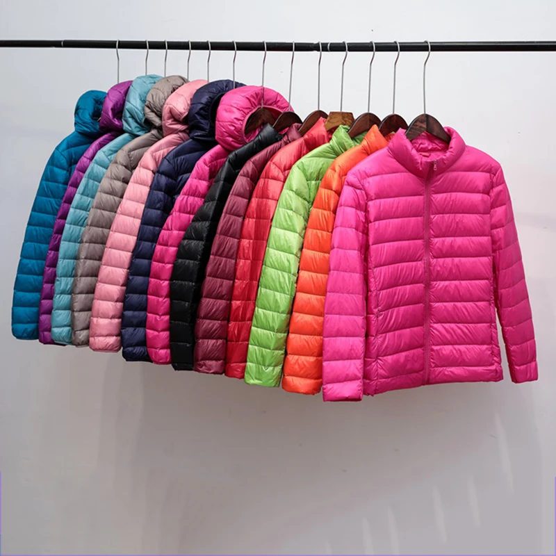 Женский ультра легкий пуховик водонепроницаемая зимняя куртка с капюшоном и