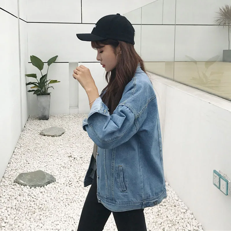 Женская джинсовая куртка с длинным рукавом повседневная облегающая из денима