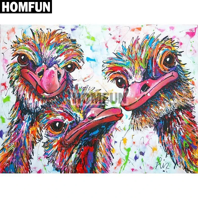 Алмазная живопись HOMFUN Фламинго картина из квадратных/круглых страз 5D сделай сам