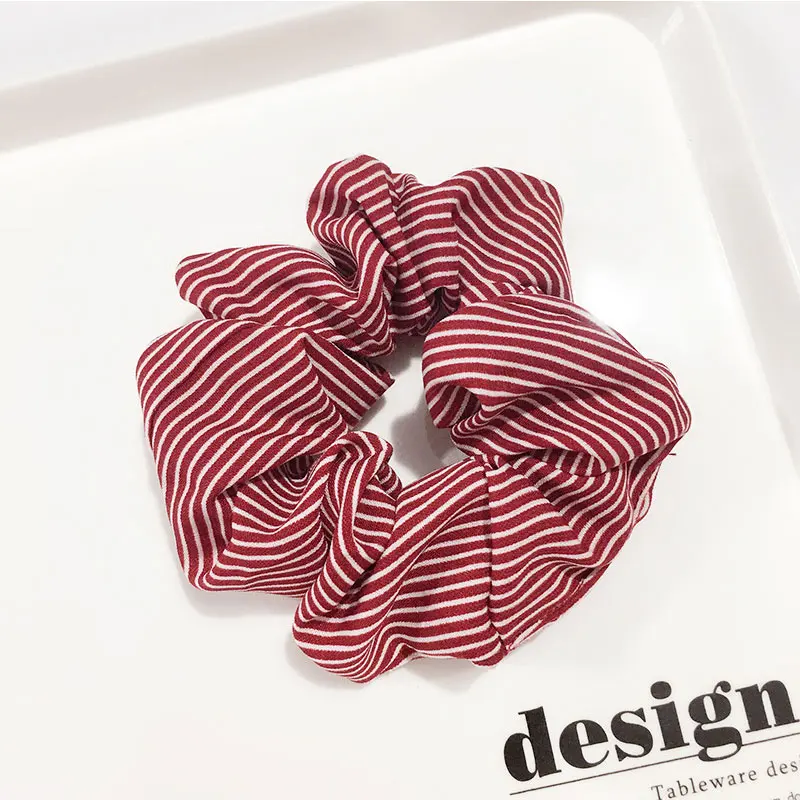 New Women Large Intestine Hair Headwear Fashion Ponytail Holder Dots Scrunchies Pack Hair Ties Elastics Hair Bands for Girls - Цвет: 1203A-5