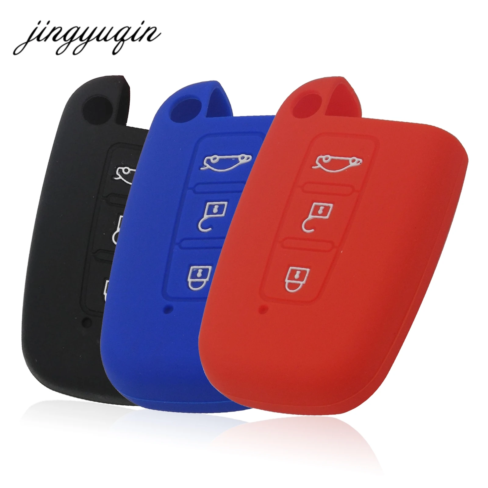 

jingyuqin Silicone Cover Smart Key Case for Hyundai Equus Genesis Veloster for KIA Sportage Forte Optima Soul Azera Sorento