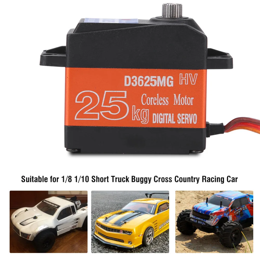 HDKJ D3625 Waterproof Servo Metal Gear Digital 180 Degree 25KG High Torque Servos for RC Model Car Speed Boats Parts | Игрушки и хобби