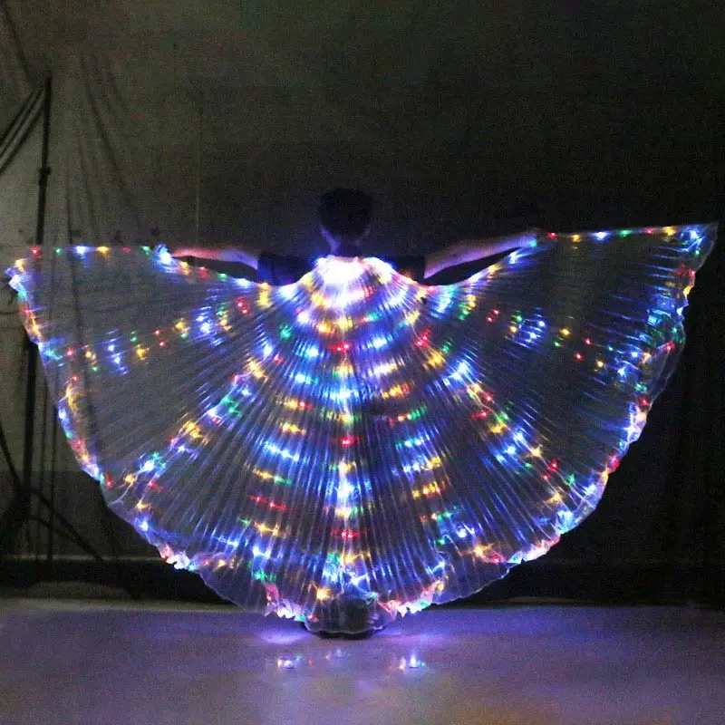 Mix-color butterfly Светодиодный реквизит для танца живота, крылья Isis, Красочный светодиодный реквизит для выступлений на сцене, реквизит для взрослых и детей, аксессуары для танцев с палочками - Цвет: Mix-color butterfly