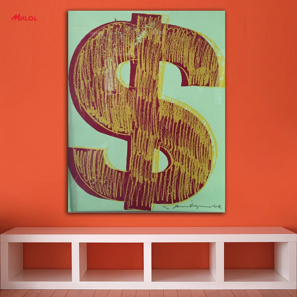 Wall Art Dollar mark American painting Painting For Living Room Home Decoration Oil On Canvas no fram 11 | Дом и сад