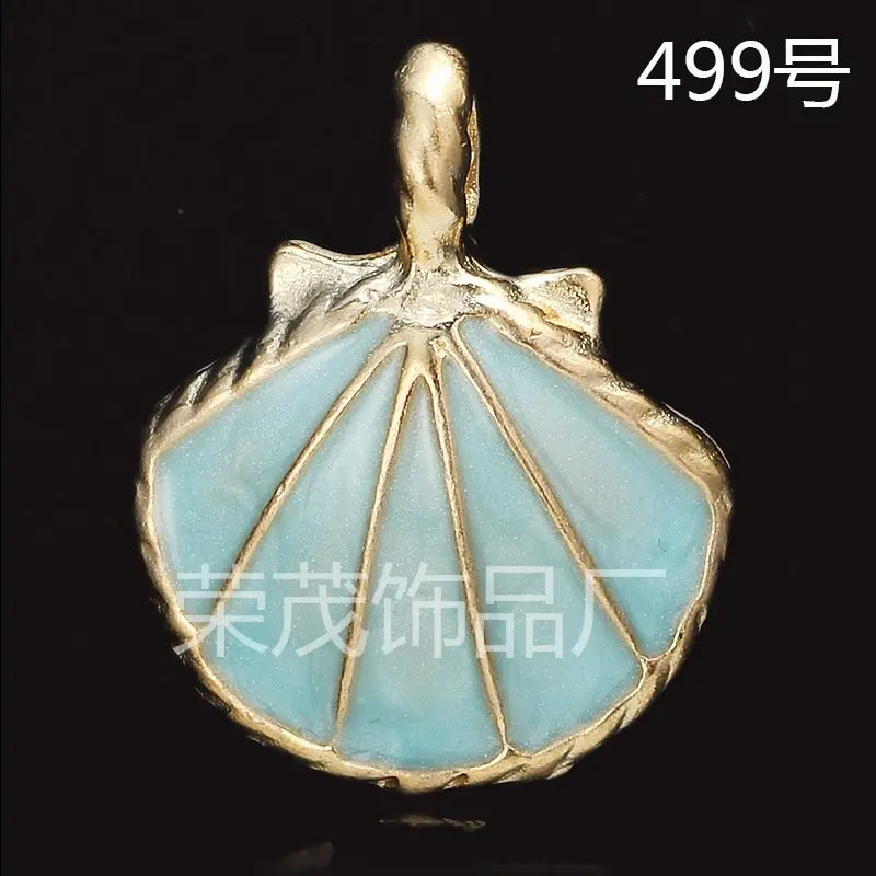 

Free Shipping wholesale 50PCS Sea Shell Starfish Oil Drop Alloy Charms Mix Colors for DIY Handmade Jewelry Bracelet Alloy Charm