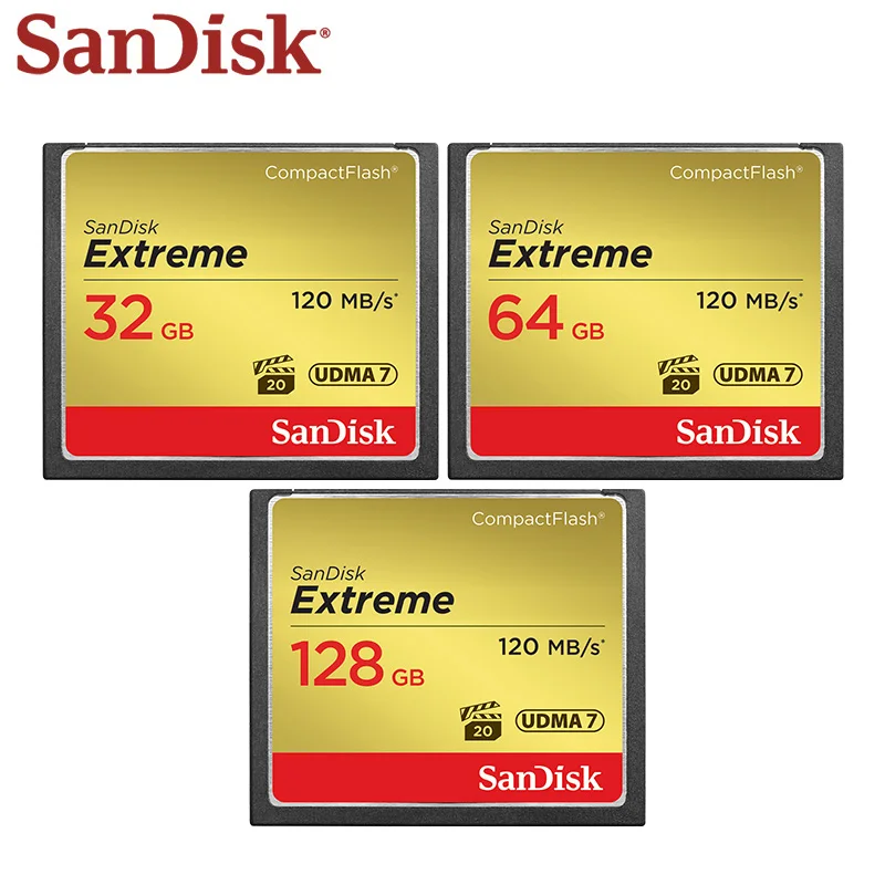 Оригинальная карта памяти SanDisk Extreme CF 64 ГБ 32 128 высокоскоростная 120 м/с флэш-карта