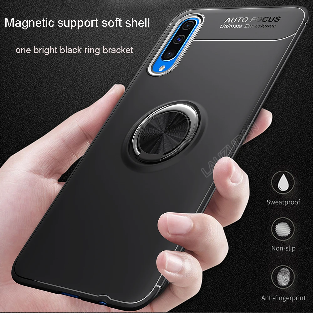 Роскошный противоударный чехол для samsung Galaxy A50 A30 чехол s магнитное кольцо-кронштейн мягкий матовый чехол для samsung A30 A50 чехол для телефона