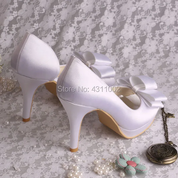 Туфли-лодочки на платформе высокий каблук бант открытый носок Королевский синий