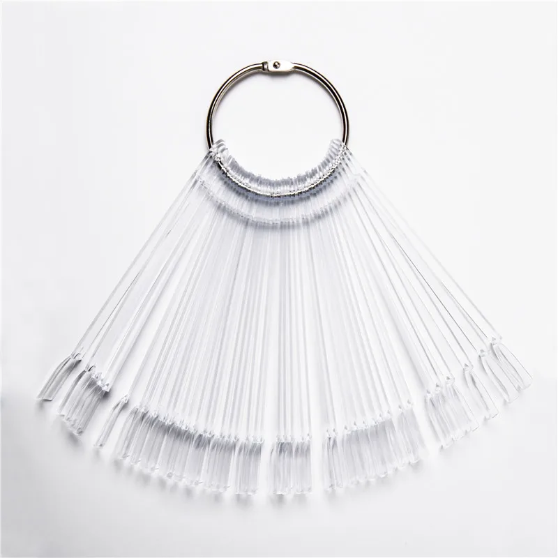 

ROSALIND False Nail Tips Fake Color Card Transparent White Buckle Ring Nail Art Practice Display Tools Manicure Nail Accessories