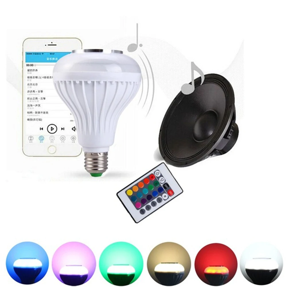 12 W E27 светодиодный RGB беспроводной Bluetooth динамик лампа музыка игровая Лампа